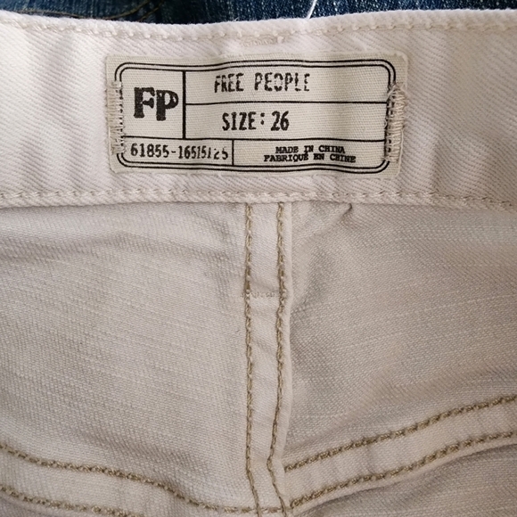 FREE PEOPLE DISTRESSED BUTTON FLY PANTS - Picture 5 of 6